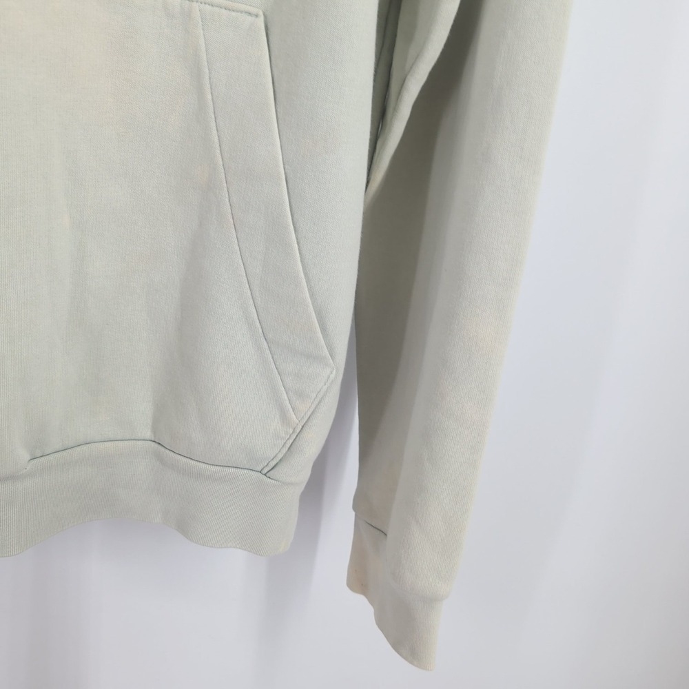 Adidas Feeling Cozy Fleece Pullover Green Logo Sporty Hoodie White Size Small - Picture 5 of 9